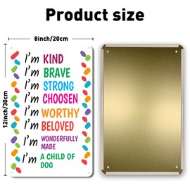 QYAYIK Inspirational Decor - I am a Child of God Scripture Sign, Christian Gift for Baby Kids Girl Boy Nursery Teen Room Bible Verse Wall Art Decoration 8 x 12 Inches