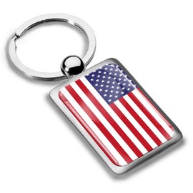 Biomar Labs® 3D Metal USA Flag Keyring Key Ring Accessories Men Women Keychain Gift KK 230