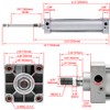 Heschen Pneumatic Standard Air Cylinder, SC 63-200, PT3/8'' Port, 63mm