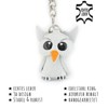 MONKIMAU Leather Owl Keyring, White