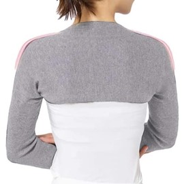 AdLife Shoulder Warming Shoulder Supporter, Shoulder Warmer, Fluffy, Shoulder Warming Goods, Cold Protection, Prevents Cold Shoulders, Peaceful Sleep, For Both Shoulders, Cold Retention, Long Sleeve, Thin, Lightweight, For Women (Light Gray)