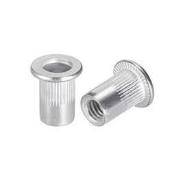 sourcing map M6 Aluminium Alloy Rivet Nuts Flat Head Insert Pack of 100