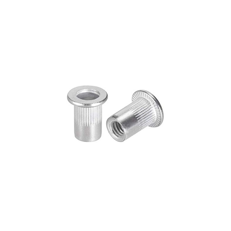 sourcing map M6 Aluminium Alloy Rivet Nuts Flat Head Insert