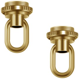 Light Fixture Cross Bar Kit Screw Collar Loop Kit Canopy Hardware Set Heavy Duty Die Cast Ceiling Hook Loop Holder (Brass, 2 Pack)