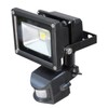 Pik-a-Pak 10W LED IP65 Waterproof Flood Light with PIR Black,