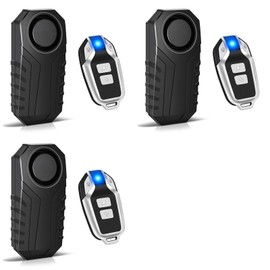 113db Bike Alarm,GreenCycle Bicycle Alarm with Remote,Bike Alarms for Ebikes,IP65 Waterproof,7 Levels of Sensitivity,Easy Installation,for Bicycles, Electric Bicycles,Motorcycle,3PK