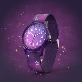 Cander Berlin MNA 4030 G Children's Watch 3 ATM Waterproof Children Girls Stars Analogue Purple, Sporty, childlike