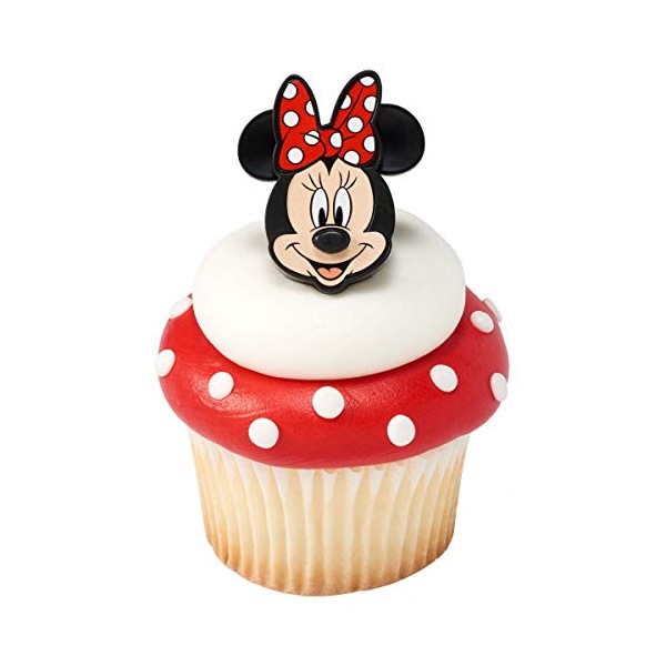 24 anillos para cupcakes con diseño de Minnie Mouse