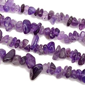 PLTbeads 5-8mm Natral Healing Gemstone Waist Bracelets Necklace Kit Irregular Stone DIY Crafts Design Jewelry Making 1 Strand per Bag Approxi 34 inch (Amethyst Chips)