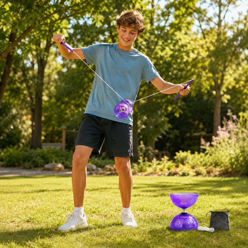 Portable Diabolo Set for Outdoor Play – Beginner-Friendly Soft Rubber