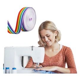 10 Meters Rainbow Ribbon, Multicolors Grosgrain Ribbon Double Sided Fabric Ribbon for Arts Crafts DIY, Gift Wrapping, Wedding, Birthday Party Decoration (10M X 20MM)