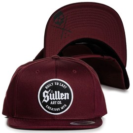 Sullen Art Collective Industry SCA3787 Limited Edition Snapback Skull Flat Visor Hat for Men, 2 Colours, red