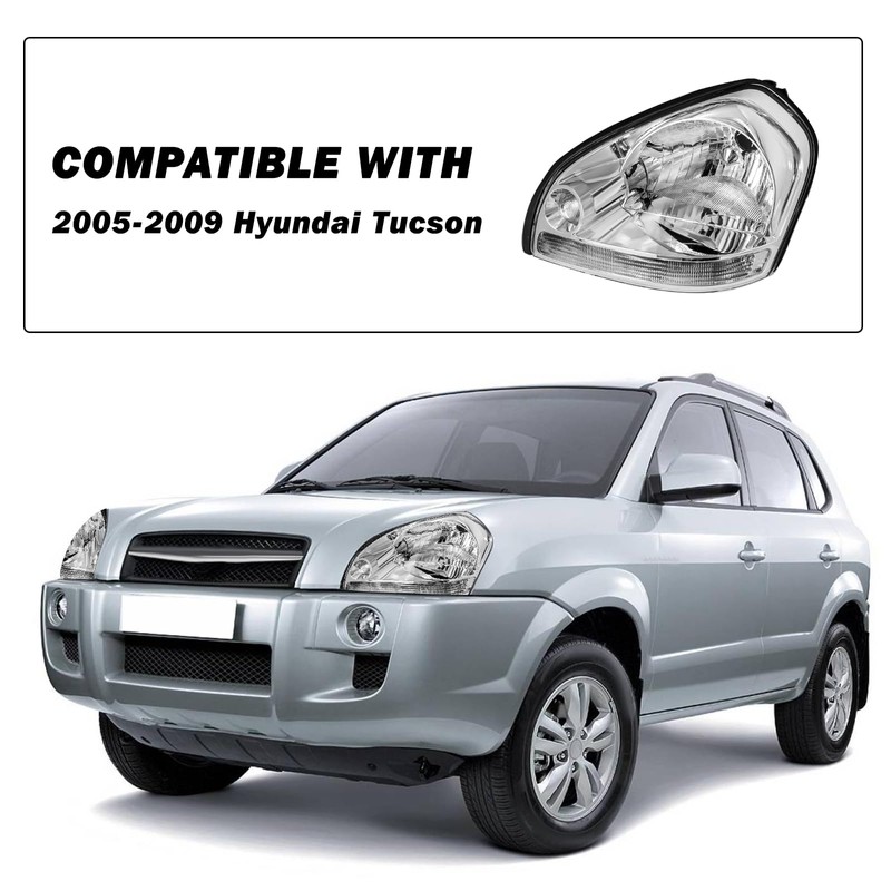 SOCKIR Headlight Assembly Fit for 2005-2009 Hyundai Tucson Driver and