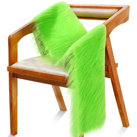 10 x 60 Inch Faux Fur Square Fabric Shaggy Fur Cuts Fluffy Square Fur Patches for Valentine Ornaments, Fursuit, Cosplay, Costume, Gnome Beards, Craft Supply, Decoration (Green)