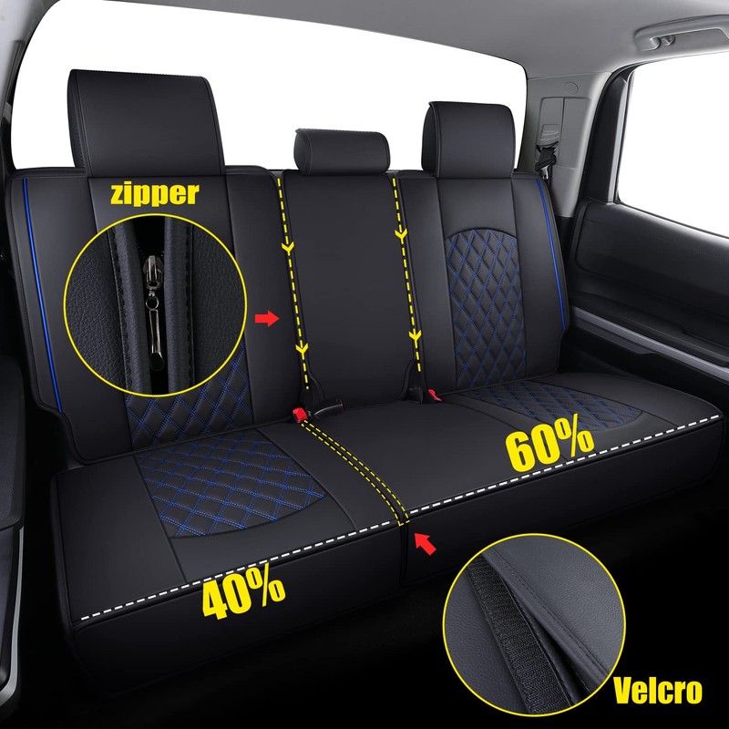 YIERTAI Rear Seat Covers for Tundra SR5 2008 2009 2010
