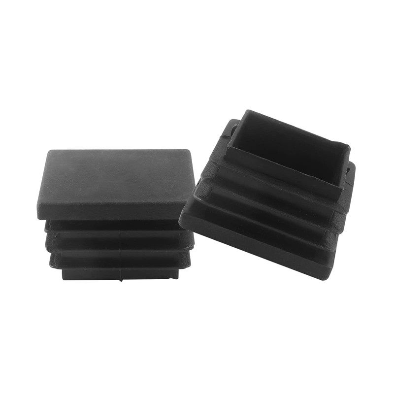 LDEXIN 12Pcs 1-1/8 Inch (30mm) Square Plastic Plugs Black Tubing