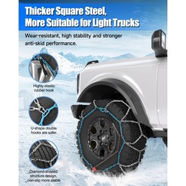 AutoChoice Snow Tire Chains for Light Truck SUV Pickup Trucks, Set of 2（SCRV265）