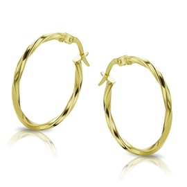 Orovi Creole Earrings for Women - 14K Gold Earrings for Women - Classic Everyday Womens Earrings Set - Small Hoop Earrings for Women - Fine Jewelry for Women Made in Italy
