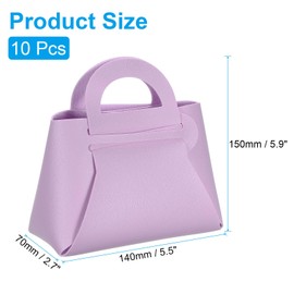 sourcing map 10Pcs PU Leather Purple Gift Boxes with Handles, 6 x 3 x 6 Party Favor Bag Reusable Candy Gift Boxes