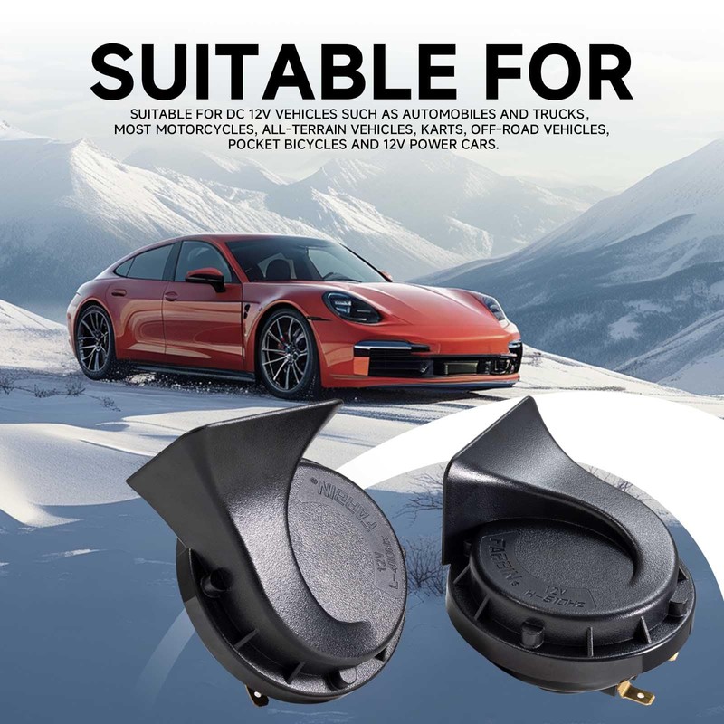 AOLIHAN Snail Electric Horn Universal Fit for Car,12V Black Train
