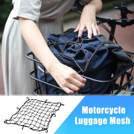 X AUTOHAUX 50x50cm Motorcycle Cargo Net Luggage Thicken Netting with Hook Black