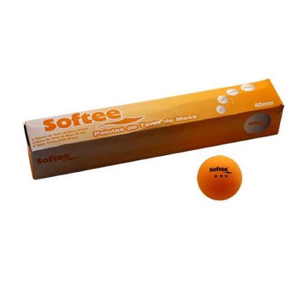 Softee Table Tennis Balls - Orange - Pack of 6