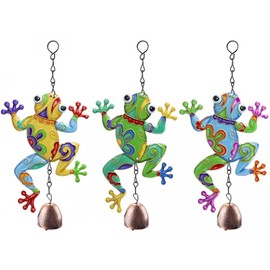 Vibrant Metal Frog Wind Chime (19 Cm X 3.5cm X 31cm) - Delightful Artistry Handcrafted Assorted Designs - Perfect Home & Garden Decor - 1 Pc