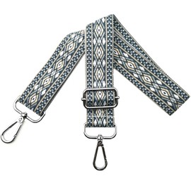 Adjustable Shoulder Strap for Bags, Women's Carry Strap, Bag Straps for Changing, Bag Strap Wide 3.8 cm with Silver Carabiner, Shoulder Strap for Shoulder Bag, Handbags, Light Blue, N9