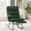 Rocking Chair with Footrest-Glider Rocker Chair with Retractable Footrest and