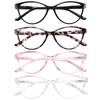 Przene 4 Pack Blue Light Blocking Reading Glasses,Cat Eye Reading