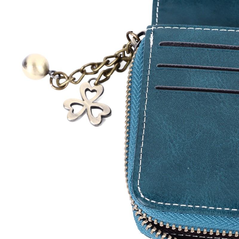 Women PU Leather Credit Card Holder Large Capacity Wallet Zipper