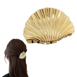 Metal Shell Claw Clip Suitable for female girls, size shell hairpin, unique jewelry ponytail Hair Clips Claw Clip Trendy Hair Accessories Women Fashion Hair Clamps Hair Accessories.（GOLD）