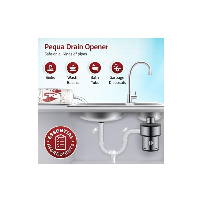 PEQUA INDUSTRIES P-10232 Pequa Heavy Duty Drain Opener, Non-Acid, Fast-Acting