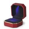 AVESON Luxury Ring Box, Square Velvet Wedding Ring Case Jewelry