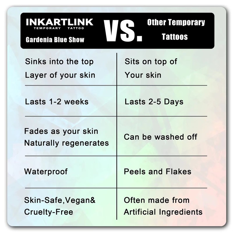 INKARTLINK Temporary Tattoos, Semi-Permanent Tattoo, 16 design/1 set Premium Easy