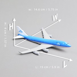 QIYUMOKE Boeing 747 KLM Airlines 1/400 Diecast Metal Airplane Model with Stand Airline Model Aircraft Alloy Display Collectible Model Kit for Aviation Enthusiasts as a Gift