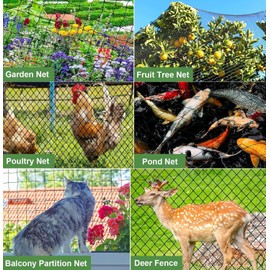 Fvellix Bird Netting, Heavy Garden Netting Reusable Protective Garden Netting for Plants Fruit Trees Vegetables Against Birds and Other Animals (5cm hole-50'x50')
