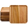 Didaey Set of 6 Acacia Wood Plates 8” Square Wooden