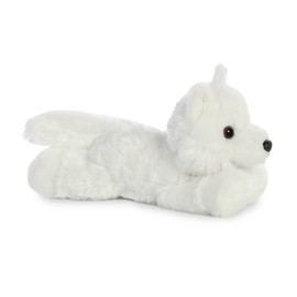 Aurora® Adorable Mini Flopsie™ White Wolf Stuffed Animal - Playful Ease - Timeless Companions - White 8 Inches