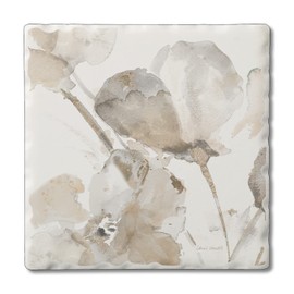 Thirstystone Abstract Floral I Single Tumbled Tile Stone Coaster with Protective Cork Backing Manufactured in The USA 4" Square, Colorful, Artistiic, Easily Wipes Clean
