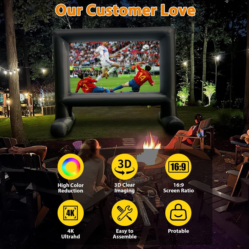 Estgora 14FT Inflatable Movie Screen Outdoor, Blow Up Projector Screen
