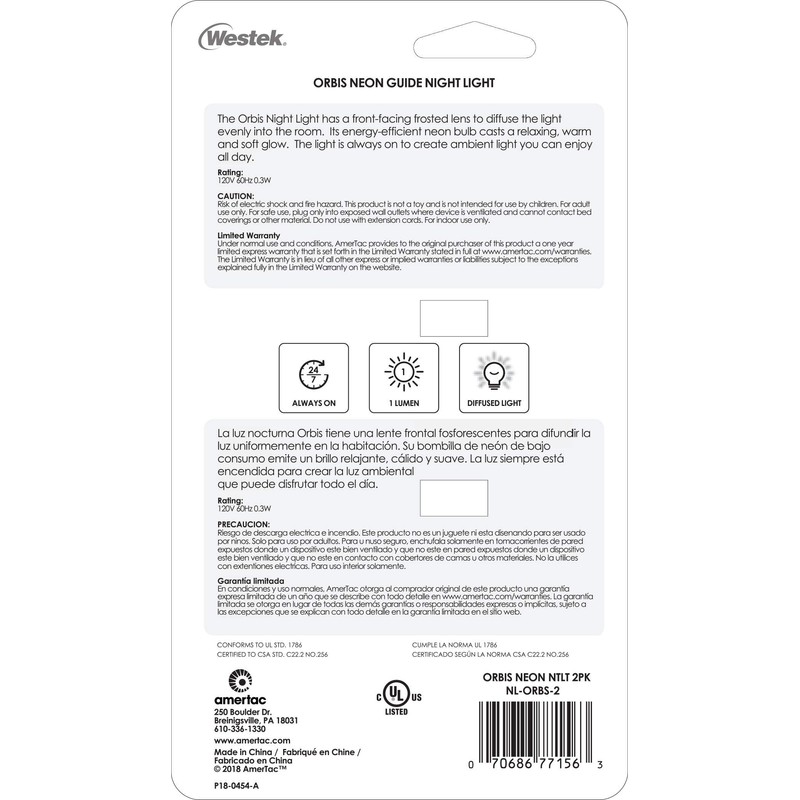 Westek NL-Orbs-2 Nite & Specialty Lites, White