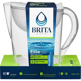 Brita Large 10 Cup Pacifica White Water Filter Pitcher with Elite Filter