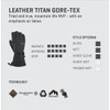 Dakine Leather Titan Gore-Tex Short Gloves - Black, Medium