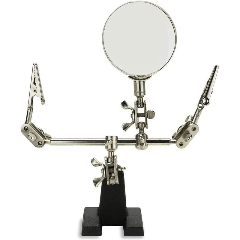 WWZMDiB Helping Hand Magnifier Adjustable 5X Magnifying Glass,with Dual Adjustable
