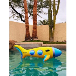 Coconut Outdoor Yellow Submarine Ride-On Pool Float – Inflatable Ride-On Float with Handles – Durable Long Lasting Float and Water Toy – Fun Decoration for Parties, Events – Ages 8+ Years
