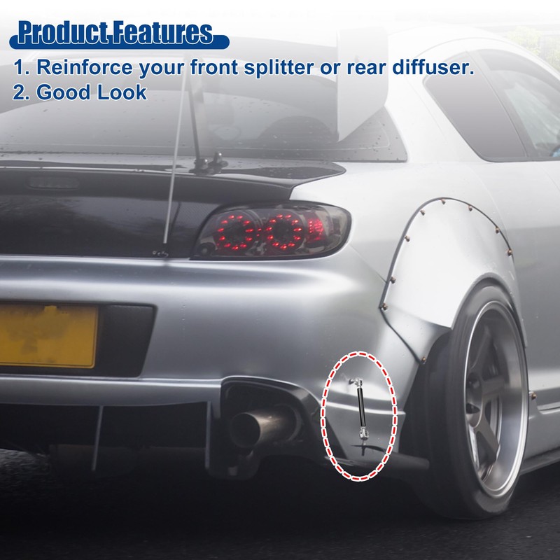 X AUTOHAUX 3"-5" 75mm Car Front Bumper Lip Splitter Strut