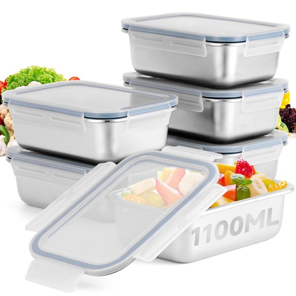 Cykorxicc Stainless Steel Food Storage Containers, 8-Piece Set with Lids,