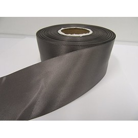 2 metres of 50mm Satin Ribbon Gunmetal Grey Dark Silver Double Sided 50 mm 5cm 2" 2 Inch