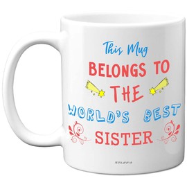 Stuff4 Best Sister Mugs - Sister Birthday Gifts, 11oz Ceramic Dishwasher Safe Premium Mugs - Birthday Gift from Brother